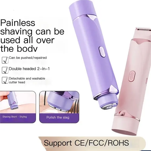 Depiladora Eléctrica Doble Cabeza Para Cuerpo Dreampink