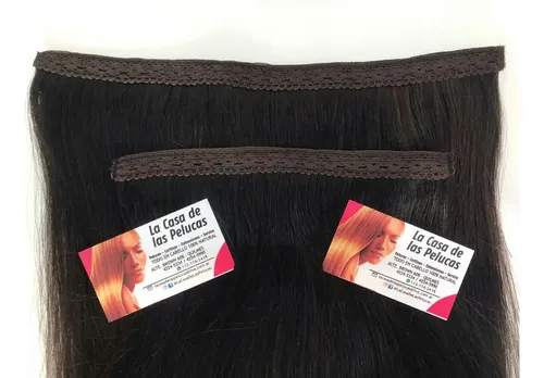 Cortina De Cabello Natural 1metro De 65cm De Largo Sin Color
