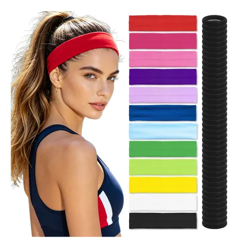 52pz Banda Cabeza Elástica Diadema Y Cabello Pelo Scrunchies Multicolor