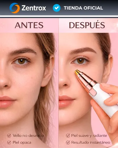 Depilador Facial Vello Corporal Luz Recargable 2 En 1 Mujer