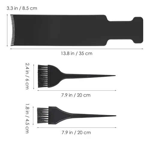 Cepillo Largo Para Teñir El Cabello Lurrose, 3 Unidades, Con Negro