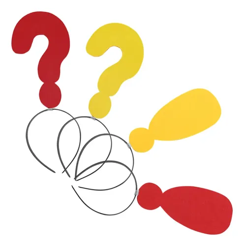 Divertido Aro For El Pelo Con Signos De Interrogación Y Exc