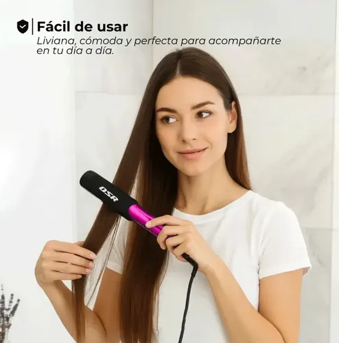 Planchita De Pelo Osr Regulador De Calor Color Rosa