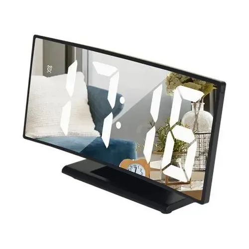 Reloj Despertador Digital LED Curvo con Temperatura, de Mesa y USB