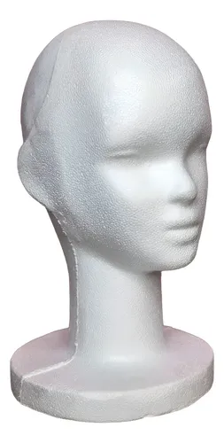 Cabeza Maniqui Telgopor Mujer Cuello Corto Peluca