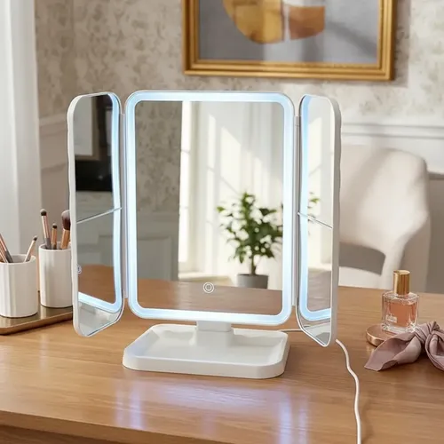 Maquillaje Espejo Recargable Led 3 Modos De Aumento 1x 2x 3x