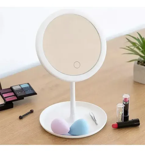 Espejo Para Maquillaje Con Luz Led Táctil  Recargable
