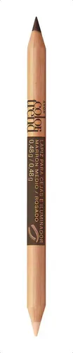 Avon Lapiz Delineador Para Cejas E Iluminador Color Trend Color Marron Oscuro / Hueso