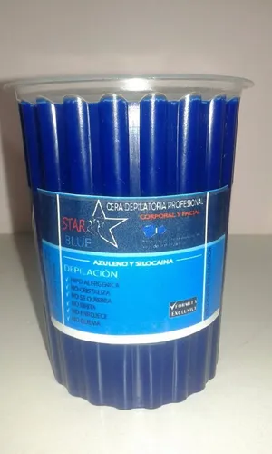 Vaso De Cera Elastica Azul 500 Grs Star Blue Al Azuleno