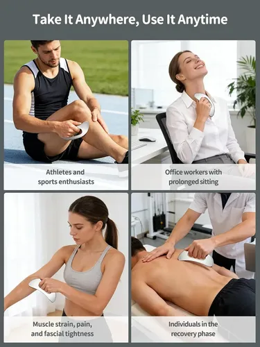 Set Masajeador Gua Sha Acero 2 En 1 Con Funda Negra