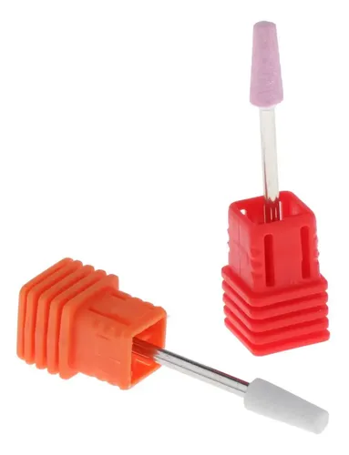 2x Broca Para Taladro De Uñas Rotativo Blanco Y Rosa