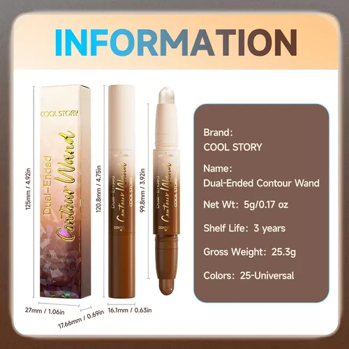 Maquillaje Para Contorno Facial Cool Story Stick 2 En 1 Resi