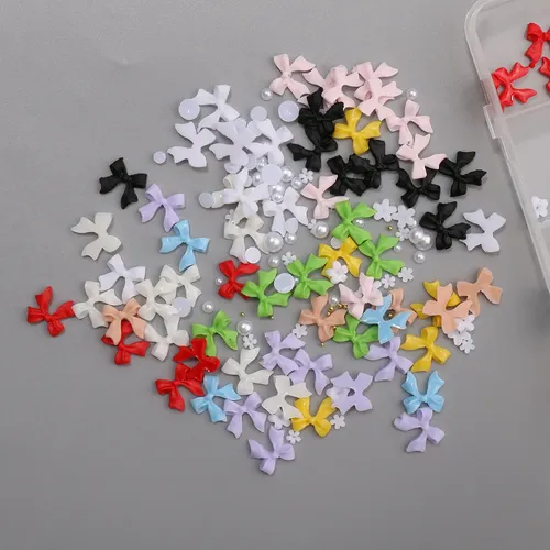Prima Decoración Uñas 3d Moños Perlas Flores 12 Cuadros