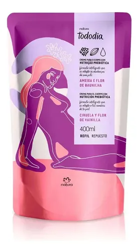 Recambio de crema corporal hidratante Tododia, 400 ml, fragancia de ciruela y flor de vainilla
