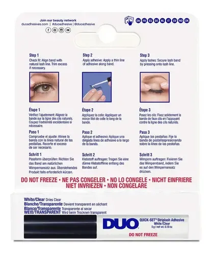 Pegamento para Pestañas Duo Quick-Set con Secado Rápido y sin Látex