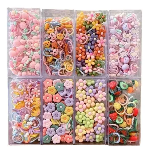 60pcs Coletero Scrunchies Colores Elasticos Accesorio Cabell
