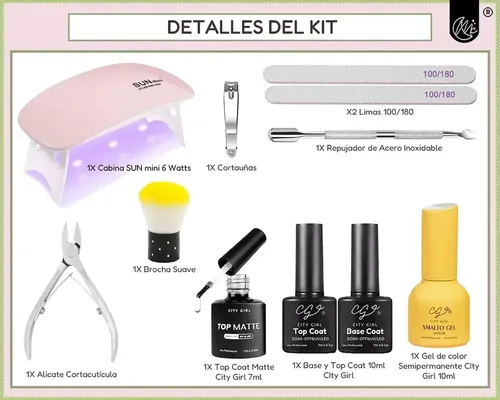 Kit Uñas Esculpidas Esmaltado Semipermanente Insumos City