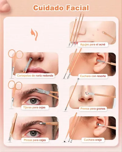30 Pcs Set Manicura Portátil Estuche Alicate Tijera