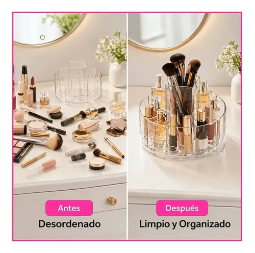 Organizador Maquillaje Giratorio 360º Acrílico Transparente Oh My Shop