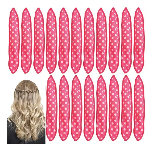 Rulos Para Cabello Sin Calor Pack 20 Piezas Rosa