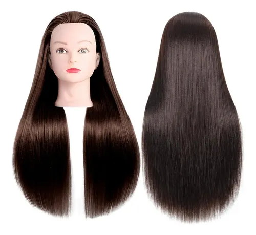 Km Cabeza De Maniquí De Entrenamiento De Peluquería 26 -. Marrón Oscuro