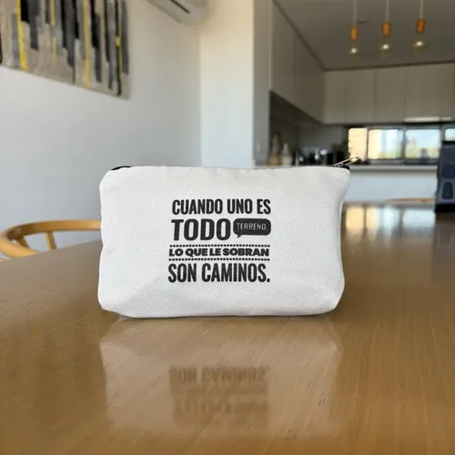 Neceser De Lona Estampada 21×14 Organizador Viaje Maquillaje Todo Terreno