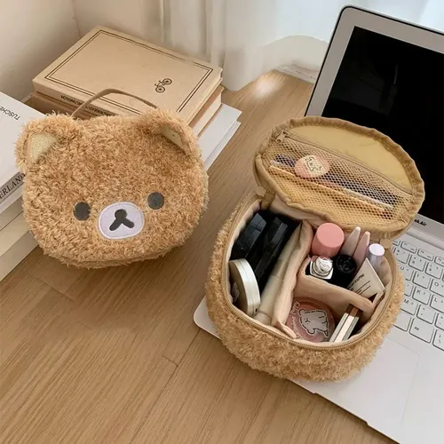 Neceser Peluche Oso Portátil Gran Capacidad Cremallera