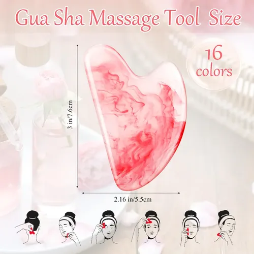 Herramientas Faciales Gua Sha Sherr, 16 Unidades, Para Masaj