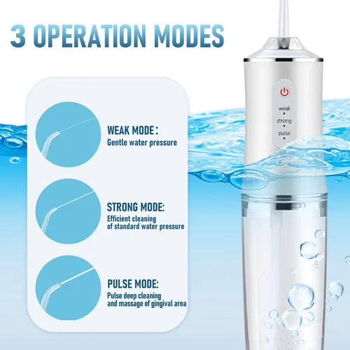 Hilo Dental Inalambrico 3 Modos 4 Puntas Blanco