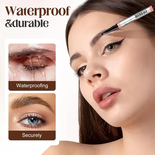 Lápiz Y Gel Para Cejas 2 En 1, Resistente Al Agua, 4 Piezas