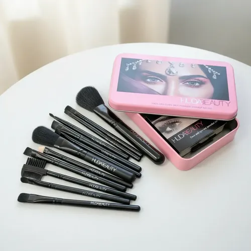 Set 12 Brochas Maquillaje Con Estuche Lata Huda Beauty Brush