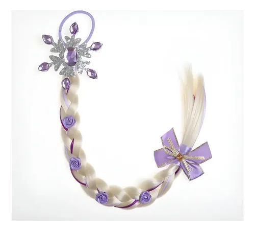 Peluca De Princesa Rapunzel Con Trenzas Y Flores