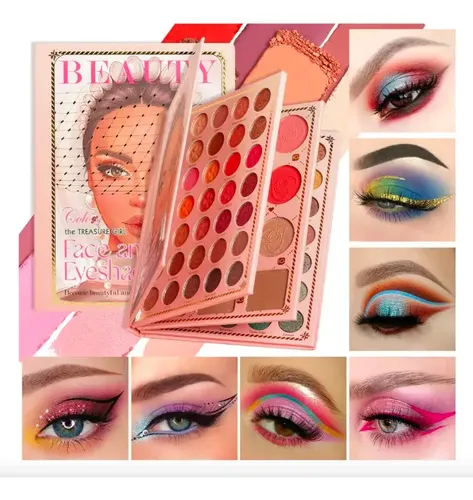 Mega Paleta Libro Maquillaje Profesional Sombras Labiales