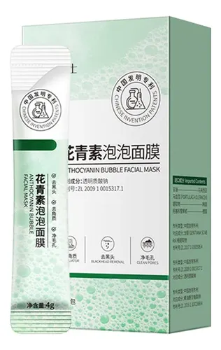 12 Mascarillas Faciales Burbujas Antocianina