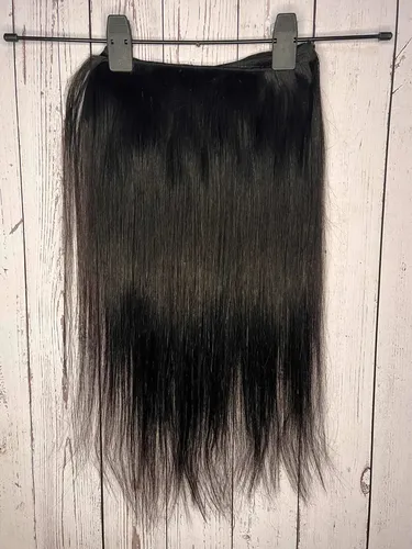 5 Capas Cortina Pelo Natural Humano Negro, Castaño 20 X 40cm