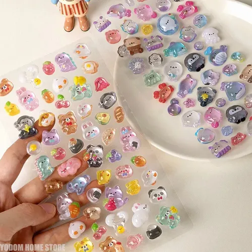 Yxx.. 8 Pegatinas De Dibujos Animados Con Forma De Diamante
