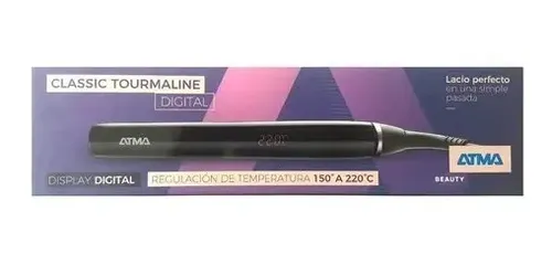 Atma Plancha Pelo Pl8842 Clasic Tourmaline Ceramica Digital Negro