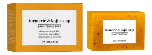 Jabón De Limón Y Cúrcuma Kójico Iluminador Facial Y H