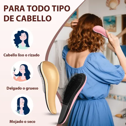 De 2 Cepillo Desenredante Pelo Rizado Peine Desenredador