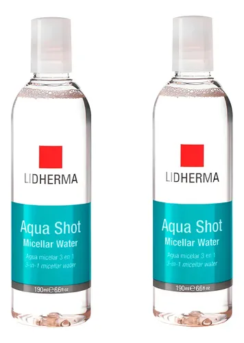 Kit X2 Aqua Shot Micellar Water Agua Micelar 3 En 1 Lidherma