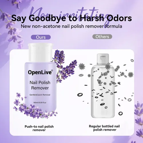Removedor De Esmalte Sin Acetona Openlive Lavanda 180 Ml