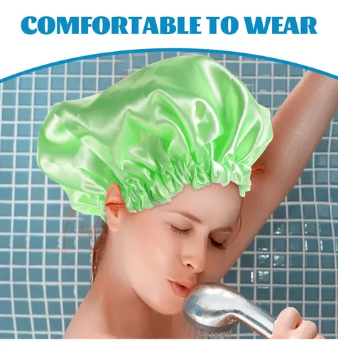 2 Gorros De Baño, Gorros De Satén Para Dormir Blue And Green