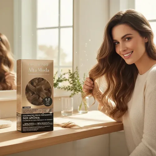 Tintura Alta Moda Alfaparf En Kit Sin Amoniaco Vegana Tono 6.0 rubio oscuro