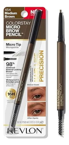 Revlon Delineador Cejas Micro Brow Pencil Color Medium Brown