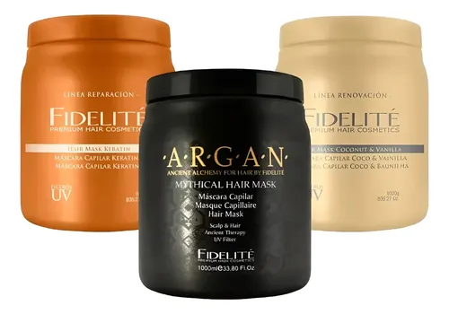 Kit Reparacion X3 Mascara Fidelite Argan Keratina Y Vainilla