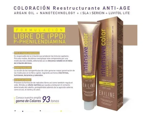 6 Tinturas Exiline Intensive Color Argán Oil X 60gr. C/u