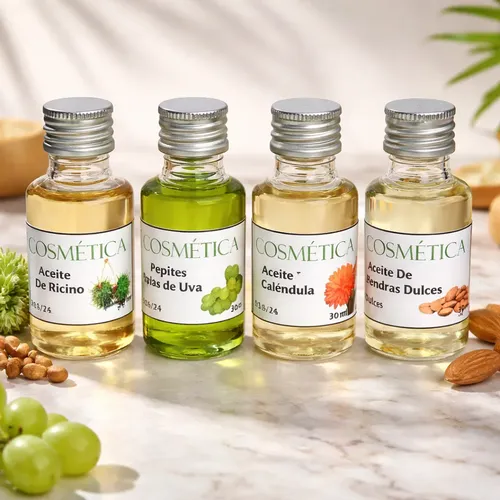 Aceites Vegetales Ricino-uva-caléndula-almendra X 30 Ml