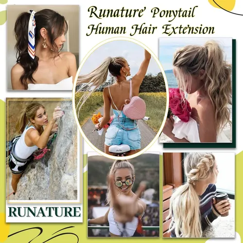 Extensión De Cola De Caballo Runature De Cabello Humano Rubi