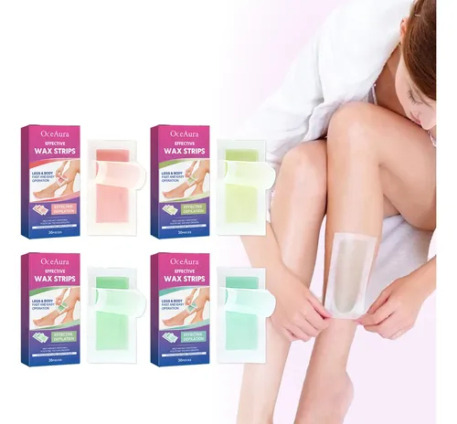 4x Tiras De Cera Depilatoria Aroma A Rosa, Depilación Suave