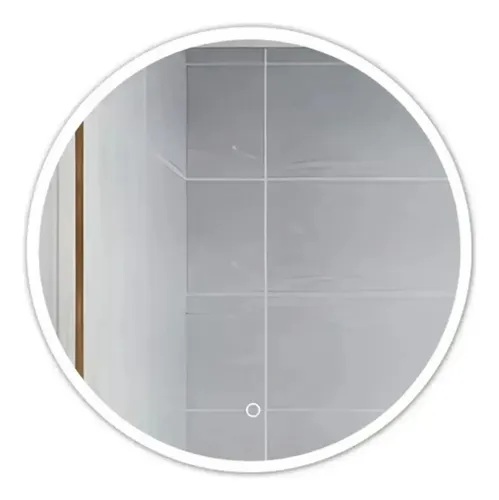 Espejo Touch Led Redondo 58 Cm Con Luz Cálida De Pared